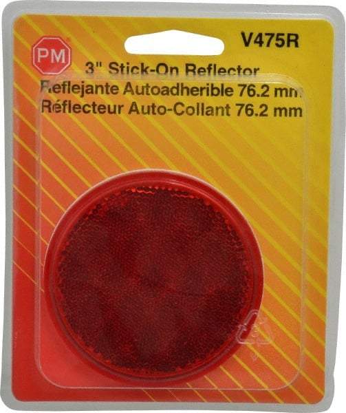 Peterson - 3" Diam, Red Lens & Reflector - Plastic - Americas Tooling