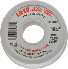 LA-CO - 1/2" Wide x 1,200" Long General Purpose Pipe Repair Tape - 3 mil Thick, -450 to 550°F, White - Americas Tooling