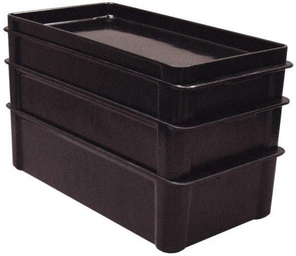 MFG Tray - 150 Lb Load Capacity Black Fiberglass Tote Container - Stacking, 22" Long x 12" Wide x 1.3" High - Americas Tooling