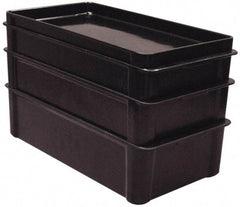 MFG Tray - 200 Lb Load Capacity Black Fiberglass Tote Container - Stacking, 23.4" Long x 12" Wide x 3.1" High - Americas Tooling