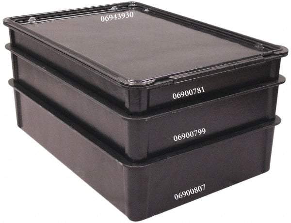 MFG Tray - 400 Lb Load Capacity Black Fiberglass Tote Container - Stacking, 25.8" Long x 17.8" Wide x 6" High - Americas Tooling