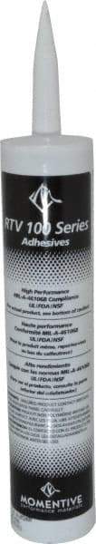 Momentive Performance Materials - 10.1 oz Tube Silver RTV Silicone Joint Sealant - 400°F Max Operating Temp, 20 min Tack Free Dry Time, 24 hr Full Cure Time, Series RTV100 - Americas Tooling