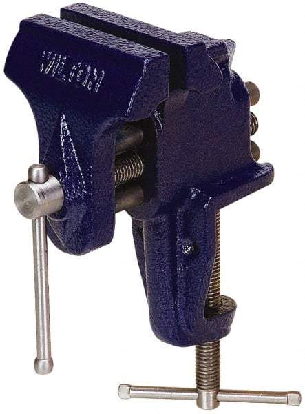 Wilton - 3" Jaw Width x 2-1/2" Jaw Opening Capacity, 2-5/8" Throat Depth, Bench & Pipe Combination Vise - 3/8" Max Pipe Capacity, Stationary Base, Clamp-On Attachment, Cast Iron - Americas Tooling