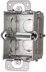 Cooper Crouse-Hinds - 1 Gang, (3) 1/2" Knockouts, Steel Rectangle Switch Box - 3" Overall Height x 2" Overall Width x 2-1/2" Overall Depth - Americas Tooling