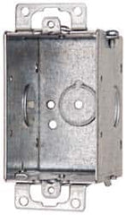 Cooper Crouse-Hinds - 1 Gang, (5) 1/2" Knockouts, Steel Rectangle Switch Box - 3" Overall Height x 2" Overall Width x 2-1/2" Overall Depth - Americas Tooling