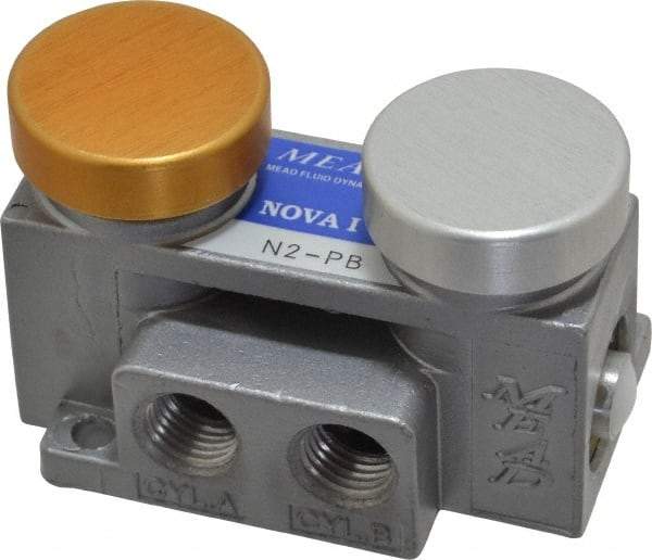 Mead - 1 CV Rate Push Button Manual Control Valve - 120 Max psi - Americas Tooling