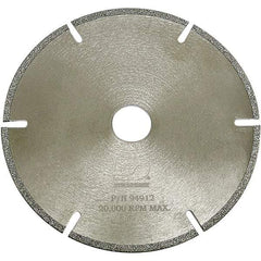 Dynabrade - 4-1/2" Diam, 3/8" Arbor Hole Diam, 6 Tooth Wet & Dry Cut Saw Blade - Diamond-Tipped, Standard Round Arbor - Americas Tooling