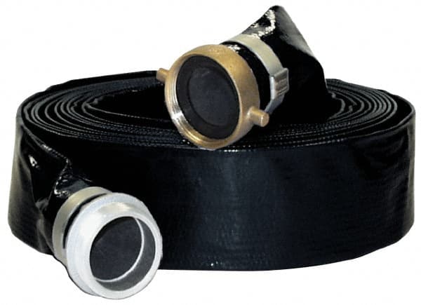 -5 to 130°F, 3″ Inside x 4-3/4″ Outside Diam, Rubber Liquid Suction & Discharge Hose Black, 50' Long, 85 psi Working Pressure