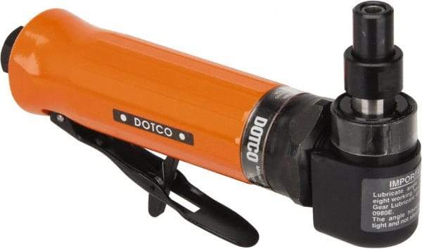 Dotco - 1/4" Collet, Angle Handle, Air Angle Die Grinder - 20,000 RPM, Rear Exhaust, 23 CFM, 0.4 hp, 90 psi, 1/4" Inlet - Americas Tooling