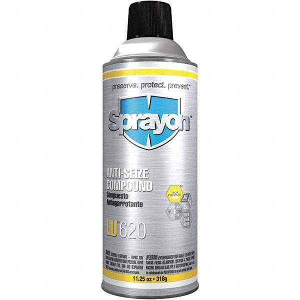 Sprayon - 8 oz Bottle Extreme Pressure Anti-Seize Lubricant - Nickel/Aluminum/Copper, -17.77 to 1,204°C, Copper Colored, Water Resistant - Americas Tooling