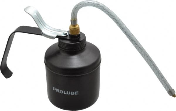 PRO-LUBE - 500 mL Capcity, 9" Long Flexible Spout, Lever-Type Oiler - Steel Pump, Steel Body, Powder Coated - Americas Tooling