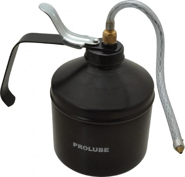 PRO-LUBE - 1,000 mL Capcity, 9" Long Flexible Spout, Lever-Type Oiler - Steel Pump, Steel Body, Powder Coated - Americas Tooling