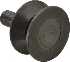 Osborn International - 2-1/2" Roller Diam x 1-5/16" Width, 3/4" Stud Diam x 1-3/4" Length, V Grooved Concentric Stud - Steel, 7/8" Thread Length, 3/4-16 Thread, 3-1/16" OAL, 1,100 Lb Dynamic Cap - Americas Tooling