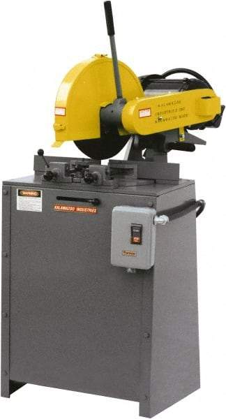 Kalamazoo - 14" Blade Diam, 1" Arbor Hole, Miter Chop & Cutoff Saw - 4,400 RPM, 5 hp, 220 Volts, 1 Phase - Americas Tooling