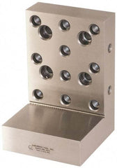 Suburban Tool - 3" Wide x 2-3/4" Deep x 3" High Steel Precision-Ground Angle Plate - Stepped Plate, Machined Holes on Surface, Open End, 9/16" Thick, Pair of Plates - Americas Tooling