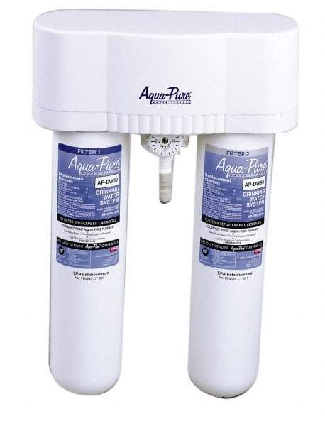 3M Aqua-Pure - 0.6 GPM Max Flow Rate, 1/4 Inch Pipe, Under Sink, Dual Filtration Water Filter System - 2 Housings, Reduces Sediment, Taste, Odor, Chlorine, VOC's, MTBE's, Lead, Cysts - Americas Tooling