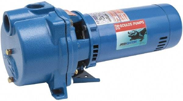 Goulds Pumps - 230 Volt, 17.2 Amp, 1 Phase, 3 HP, Self Priming Centrifugal Pump - 48J Frame, 1-1/2 Inch Inlet, 46 Head Pressure, 105 Max GPM, ODP Motor, Cast Iron Housing, Noryl Impeller, 107 Ft. Shut Off, Carbon Ceramic Mechanical Seal - Americas Tooling