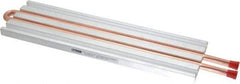 Lytron - 12" Long x 3-1/2" High, Straight Connection Copper Tube Cold Plate - 3/8 OD Tube, 2-Pass Fluid Path, Water Cooling, 1/2" Thick - Americas Tooling