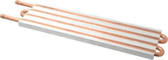 Lytron - 12" Long x 3-1/2" High, Beaded Connection Copper Tube Cold Plate - 3/8 OD Tube, 4-Pass Fluid Path, Water Cooling, 1/2" Thick - Americas Tooling