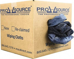 PRO-SOURCE - Reclaimed Rags - Assorted Colors, Denim, Low Lint, 10 Lbs. at 2 to 4 per Pound, Box - Americas Tooling