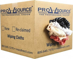 PRO-SOURCE - Reclaimed Rags - Assorted Colors, Terry Cloth, Medium Lint, 10 Lbs. at 3 to 4 per Pound, Box - Americas Tooling