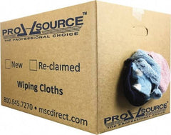 PRO-SOURCE - Reclaimed Rags - Assorted Colors, Terry Cloth, Medium Lint, 25 Lbs. at 3 to 4 per Pound, Box - Americas Tooling