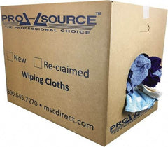 PRO-SOURCE - Reclaimed Rags - Assorted Colors, Terry Cloth, Medium Lint, 50 Lbs. at 3 to 4 per Pound, Box - Americas Tooling