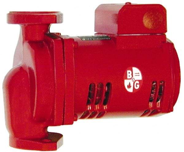 Bell & Gossett - 1/6 hp, 9-1/8" Long, 1 Phase, Cast Iron Housing, Noryl Impeller, Inline Circulator Pump - 115 Volt, 60 Hz, 6-3/8" Flange Width, Bell & Gossett Part No. 1BL002, 150 Max psi, ODP Motor - Americas Tooling