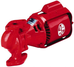 Bell & Gossett - 1/2 hp, 20-1/4" Long, 3 Phase, Cast Iron Housing, Brass Impeller, Inline Circulator Pump - 208/230/460 Volt, 60 Hz, 12" Flange Width, Flanges Included, Bell & Gossett Part No. 105093, 125 Max psi, ODP Motor - Americas Tooling