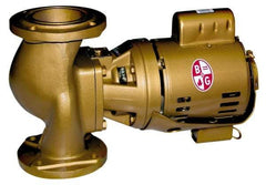 Bell & Gossett - 1/6 hp, 16-5/8" Long, 1 Phase, Bronze Housing, Brass Impeller, Inline Circulator Pump - 115 Volt, 60 Hz, 8-1/2" Flange Width, Bell & Gossett Part No. 102217, 125 Max psi, ODP Motor - Americas Tooling