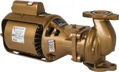 Bell & Gossett - 1/12 hp, 14-7/8" Long, 1 Phase, Bronze Housing, Brass Impeller, Inline Circulator Pump - 115 Volt, 60 Hz, 6-3/8" Flange Width, Bell & Gossett Part No. 106197, 125 Max psi, ODP Motor - Americas Tooling