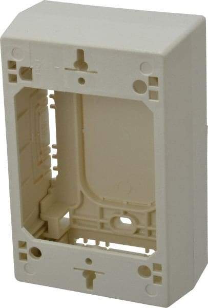 Wiremold - 1 Gang, (4) 1/2 & 3/4" Knockouts, PVC Rectangle Device Box - 4-3/4" Overall Height x 3" Overall Width x 1-3/4" Overall Depth - Americas Tooling