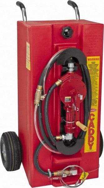 Made in USA - 28 Gal Gas Fuel Caddy - Red, Polyethelyne - Americas Tooling