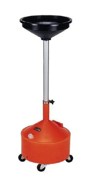 Made in USA - 8 Gal Oil Drain Container with Casters - Orange - Americas Tooling