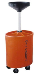 Made in USA - 30 Gal Oil Lift Drain Container with Casters - Orange, Drain Tub - Americas Tooling