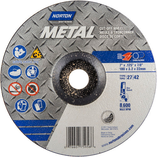 7″ × 1/8″ × 7/8″ Gemini Non-Woven Depressed Center Wheel Type 27 24 Grit Aluminum Oxide - Americas Tooling