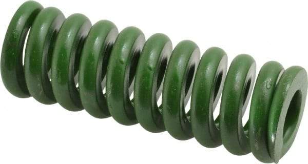 Associated Spring Raymond - 1-1/4" Hole Diam, 5/8" Rod Diam, 3-1/2" Free Length, Green Die Spring - 882 Lb Max Deflection, 0.88" Max Deflection, Extra Heavy Duty, Chromium Alloy Steel - Americas Tooling