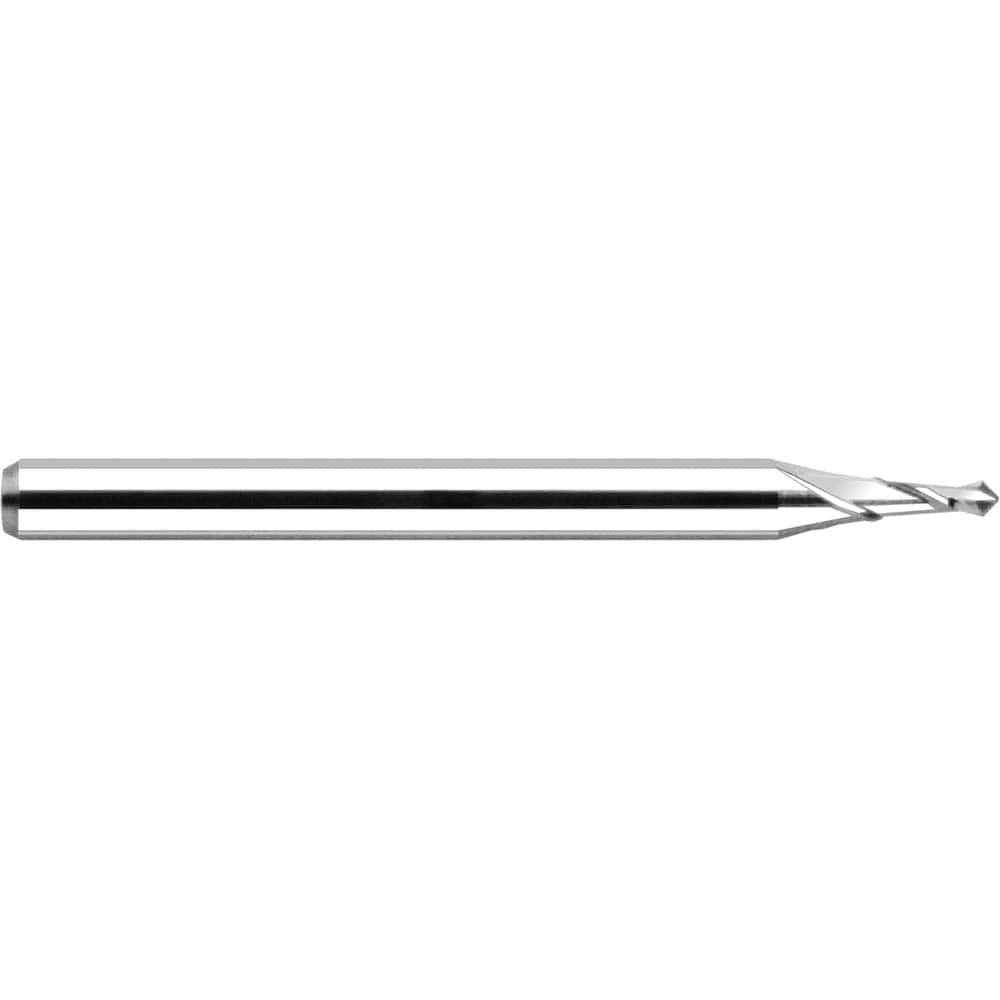 Harvey Tool - 0.035" Body Diam, 90°, 1-1/2" OAL, 2-Flute Solid Carbide Spotting Drill - Exact Industrial Supply