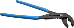 Channellock - 12" OAL, 2-1/4" Max Capacity, 6 Position Tongue & Groove Pliers - V-Jaws, Plastic Dipped Handles - Americas Tooling