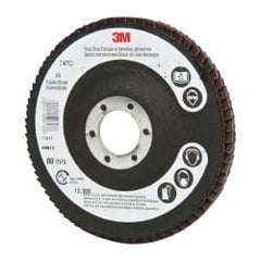 3M - 4-1/2" 36 Grit 7/8" Center Hole Type 27 Ceramic Flap Disc - Americas Tooling