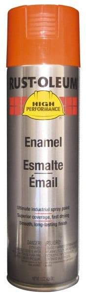 Rust-Oleum - Equipment Orange, 15 oz Net Fill, Gloss, Enamel Spray Paint - 14 Sq Ft per Can, 20 oz Container, Use on Rust Proof Paint - Americas Tooling