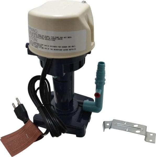 Little Giant Pumps - 0.9 Amp, 115 Volt, 1/70 hp, 1 Phase, Thermal Plastic Evaporative Cooler Pumps Machine Tool & Recirculating Pump - 5.1 GPM, 9.5 psi, 9" Overall Height, 4-1/2" Body Length, ABS Impeller, Open Fan Cooled Motor - Americas Tooling