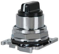 Eaton Cutler-Hammer - 30-1/2mm Mount Hole, 3 Position, Knob Operated, Selector Switch with Cam and Cap - Black, Maintained (MA) - Americas Tooling