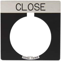 Eaton Cutler-Hammer - Square, Legend Plate - Close - Black Background, 30-1/2mm Hole Diameter - Americas Tooling