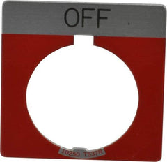 Eaton Cutler-Hammer - Square, Legend Plate - Off - Red Background, 30-1/2mm Hole Diameter - Americas Tooling