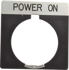 Eaton Cutler-Hammer - Square, Legend Plate - Power On - Black Background, 30-1/2mm Hole Diameter - Americas Tooling