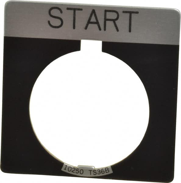 Eaton Cutler-Hammer - Square, Legend Plate - Start - Black Background, 30-1/2mm Hole Diameter - Americas Tooling