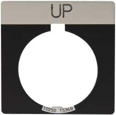 Eaton Cutler-Hammer - Square, Legend Plate - Up - Black Background, 30-1/2mm Hole Diameter - Americas Tooling