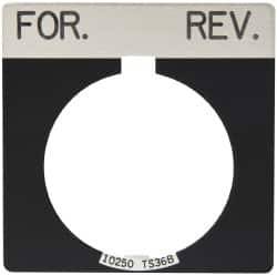 Eaton Cutler-Hammer - Square, Legend Plate - For-Rev - Black Background, 30-1/2mm Hole Diameter - Americas Tooling