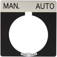 Eaton Cutler-Hammer - Square, Legend Plate - Manual-Auto - Black Background, 30-1/2mm Hole Diameter - Americas Tooling